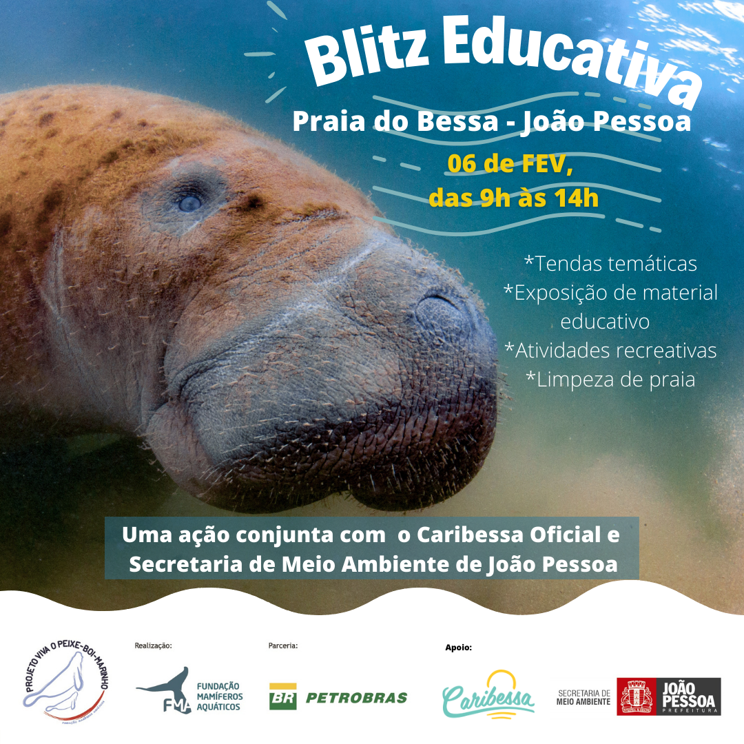 Praias da Paraíba recebem blitz educativas do Projeto Viva o Peixe-Boi-Marinho 